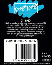 Box back cover for 2112 AD on the Amstrad CPC.